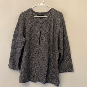 Jones New York gray/silver patterned open cardigan with one button Size 2X NWT